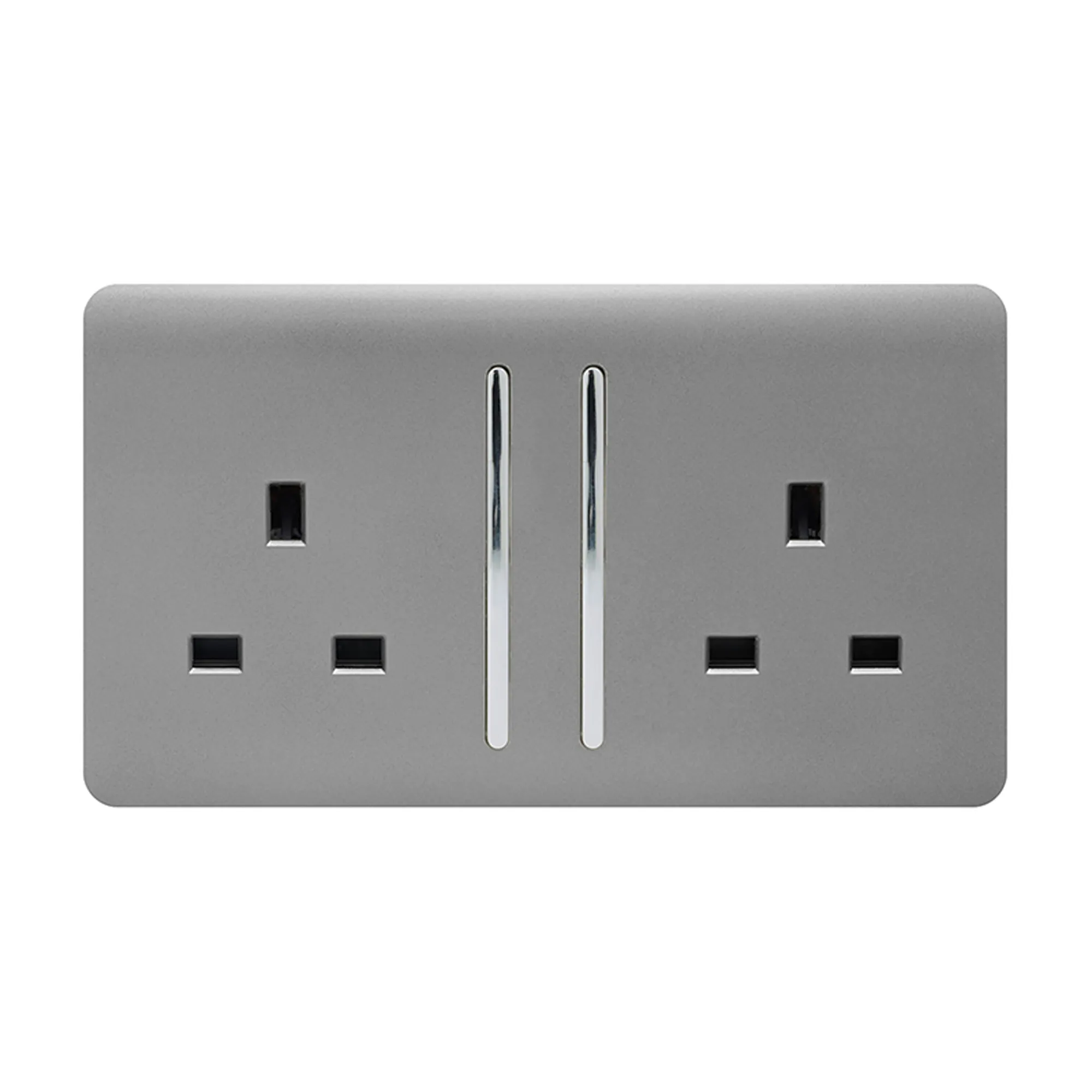 ART-SKT213LLG  2 Gang 13Amp Long Switched Double Socket Light Grey
